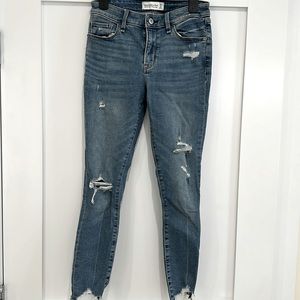 A&F Distressed Skinny Ankle Jeans